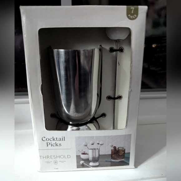 Threshold Silver Cocktail Picks Set - Picture 1 of 6